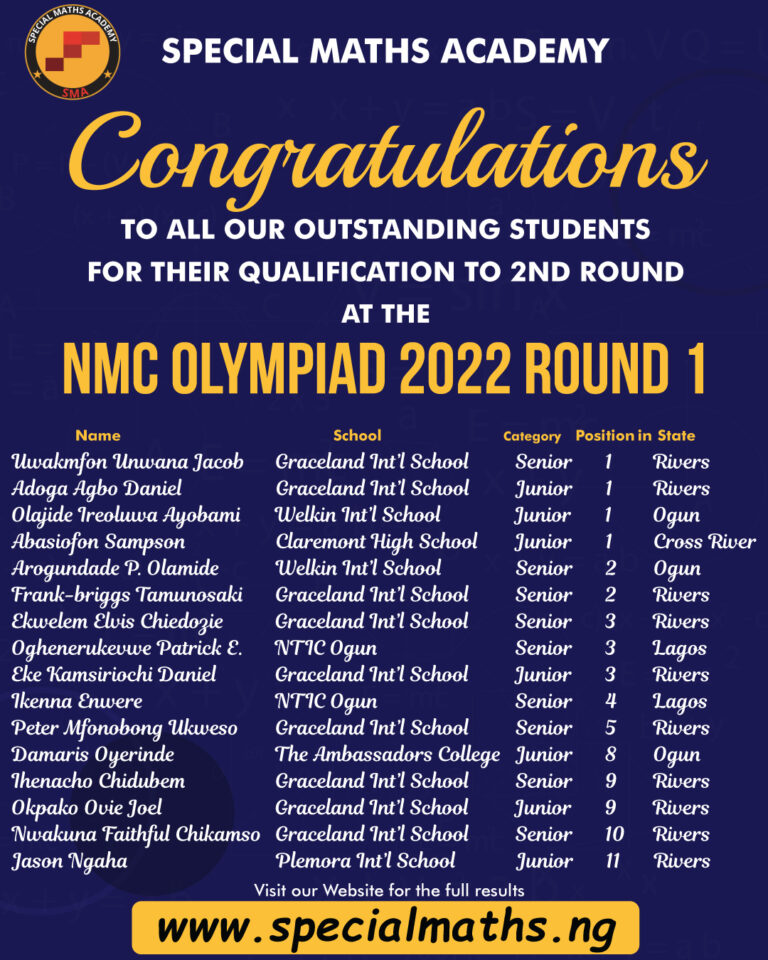 NMC Maths & Science Olympiad 2nd Round Results 2022/2023